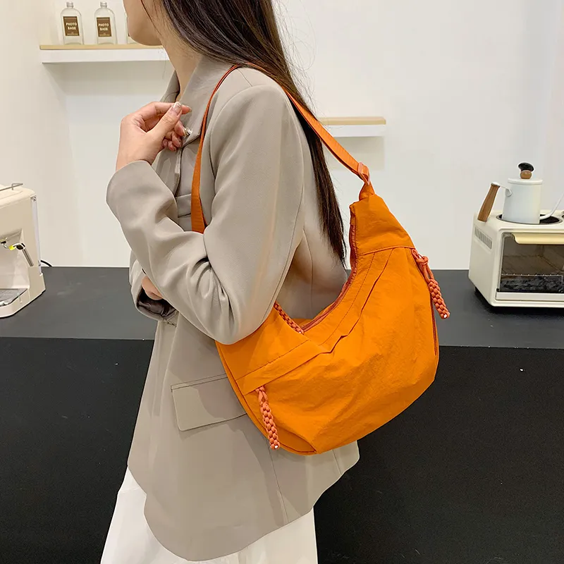 GOBLIN SHARKS 1759 Canvas Bag, Shoulder Bag, Crossbody Bag Regular Unisex Black/Ecru/Orange/Gray-16