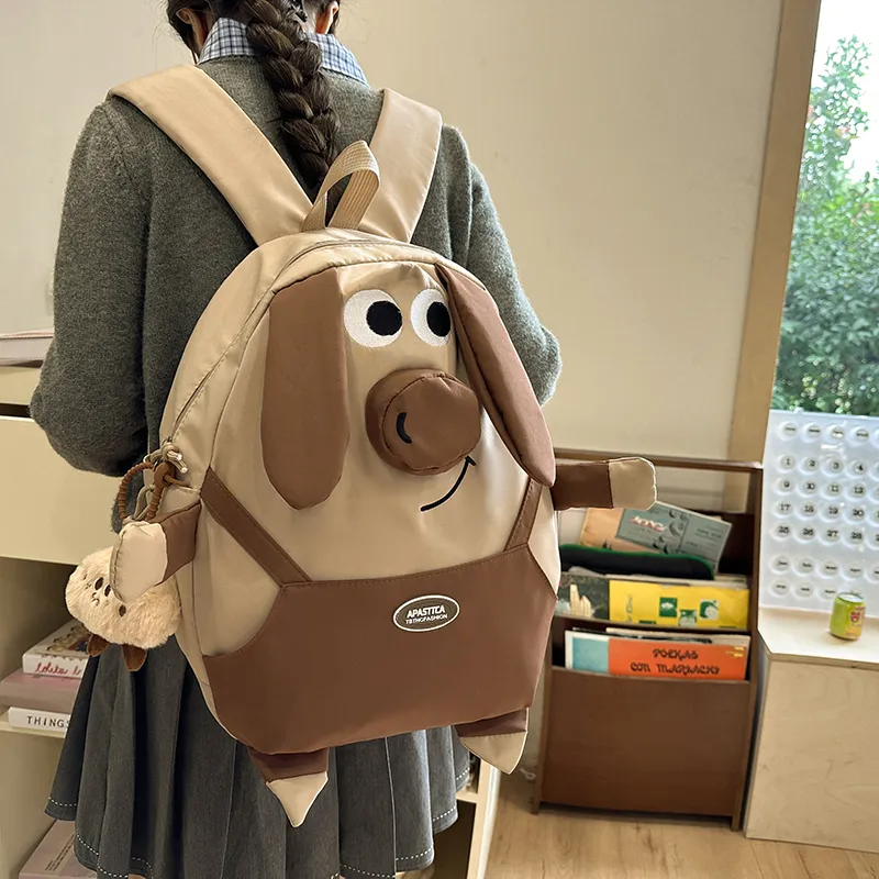GOBLIN SHARKS 1759 Nylon Backpack Large Size Unisex Khaki/Black/White-1