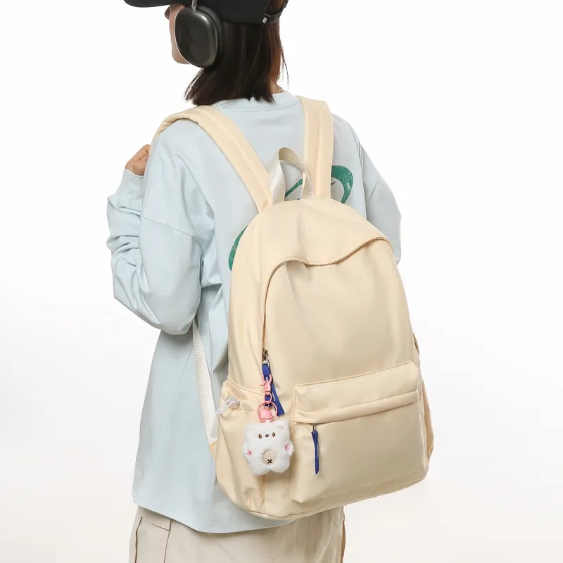 GOBLIN SHARKS 1759 Nylon Backpack Unisex Black/White/Beige Yellow/Green/Blue/Gray-19