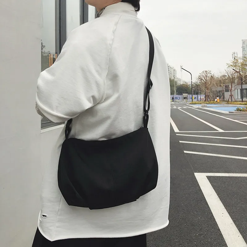 GOBLIN SHARKS 1759 Nylon Backpack Shoulder Bag Medium Size Unisex White/Black/Beige-11