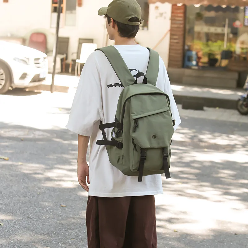 GOBLIN SHARKS 1759 Nylon Backpack Large Size Unisex Gray/Black/Khaki/Green-25