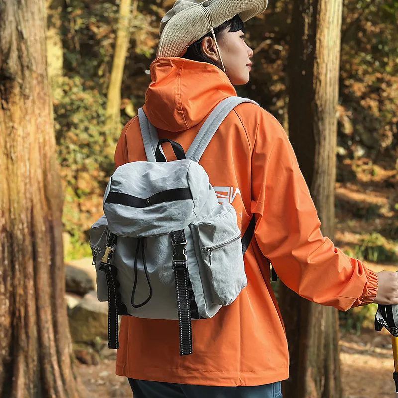 GOBLIN SHARKS 1759 Nylon Backpack Regular Unisex Coffee/Black/Gray/Orange Red/Army Green-15