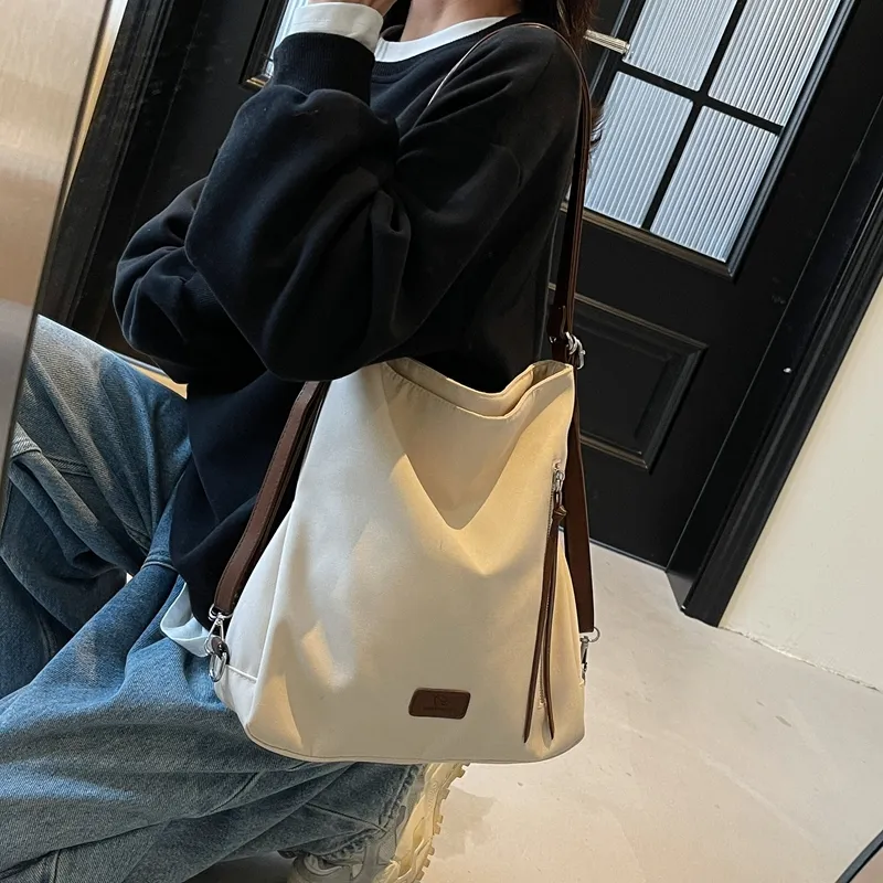 GOBLIN SHARKS 1759 Canvas Canvas Bag Shoulder Bags Regular Women's Ecru/Khaki/Black-11