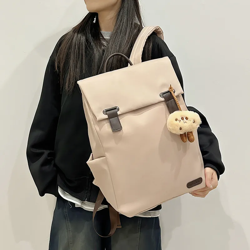 GOBLIN SHARKS 1759 Nylon Backpack Large Size Unisex Khaki/Black/Pink-2