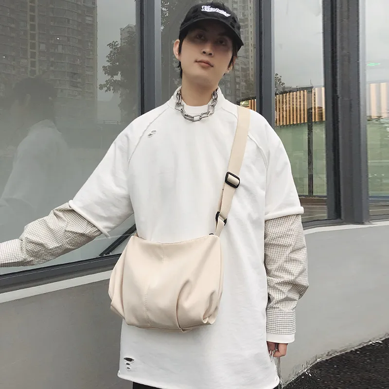 GOBLIN SHARKS 1759 Nylon Backpack Shoulder Bag Medium Size Unisex White/Black/Beige-18