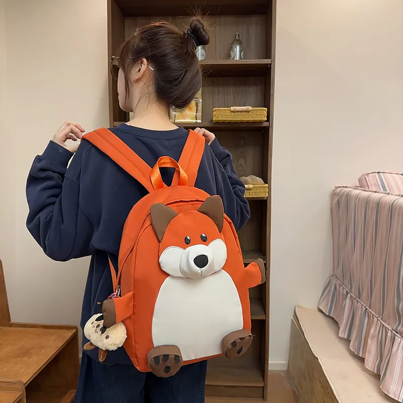 GOBLIN SHARKS 1759 Nylon Backpack Regular Unisex Khaki/Black/Orange-16