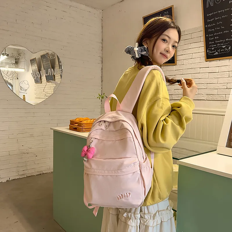 GOBLIN SHARKS 1759 Nylon Backpack Regular Unisex White/Black/Pink/Light Blue/Purple/Yellow-14