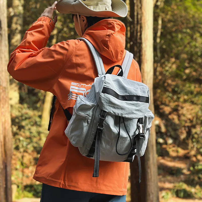 GOBLIN SHARKS 1759 Nylon Backpack Regular Unisex Coffee/Black/Gray/Orange Red/Army Green-16