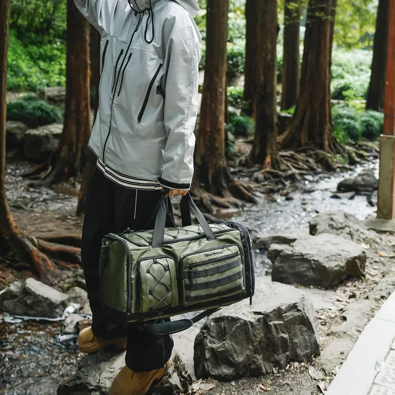 GOBLIN SHARKS 1759 Nylon Gym Bag Unisex Gray/Army Green/Black Red/Pure Black-8