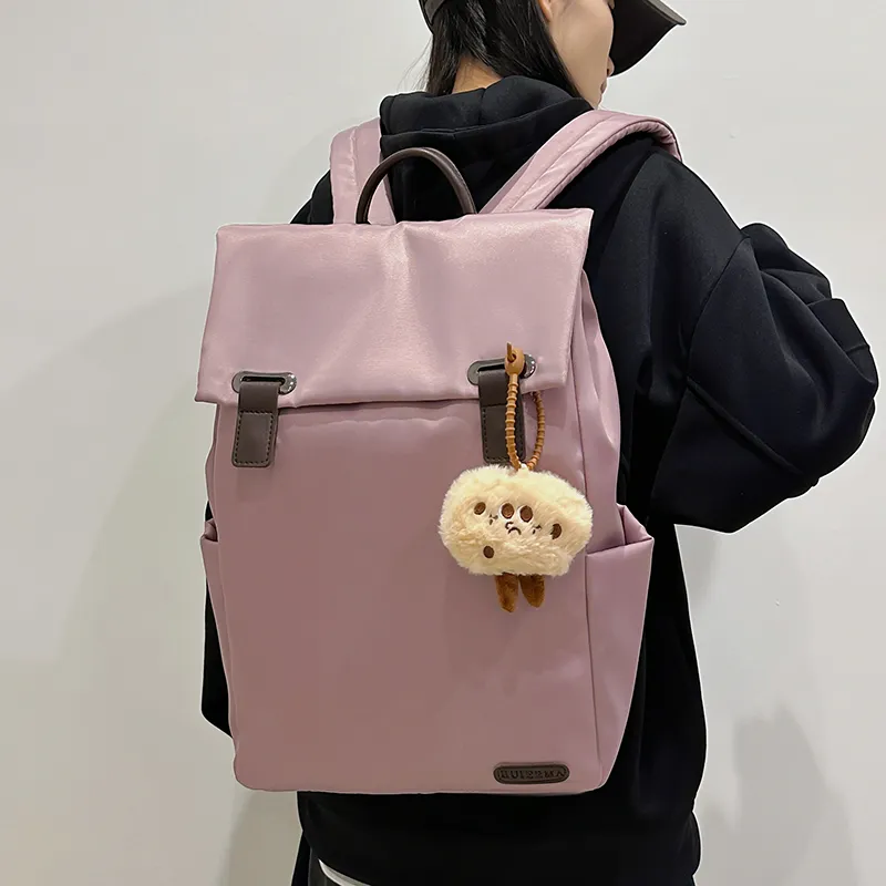 GOBLIN SHARKS 1759 Nylon Backpack Large Size Unisex Khaki/Black/Pink-16