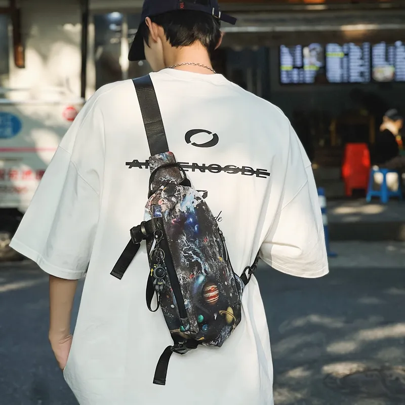 GOBLIN SHARKS 1759 Nylon Sling Bag Unisex White/Black/Gray/Green/Planet Black/Planet White-22
