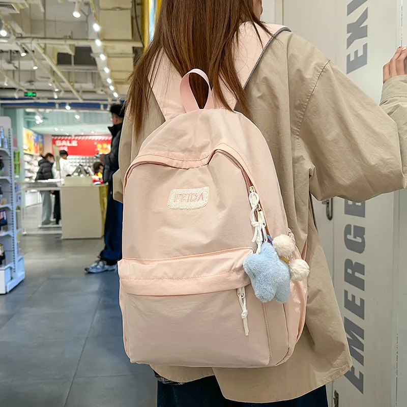 GOBLIN SHARKS 1759 Nylon Backpack Regular Unisex White/Black/Pink/Blue/Yellow-14