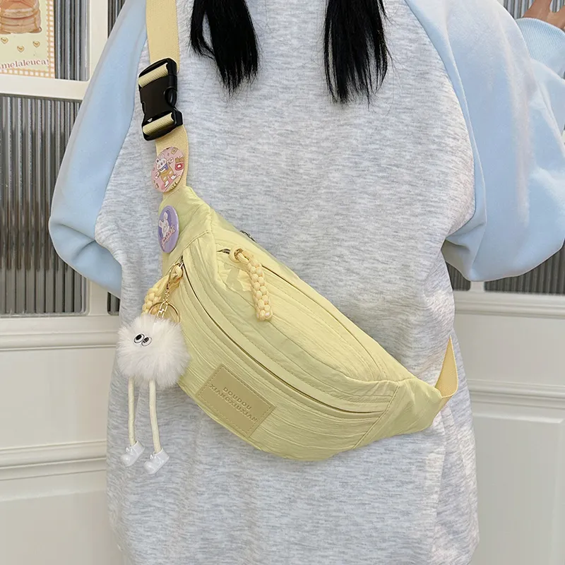 GOBLIN SHARKS 1759 Nylon Sling Bag Trumpets Unisex White/Pink/Yellow/Khaki-13