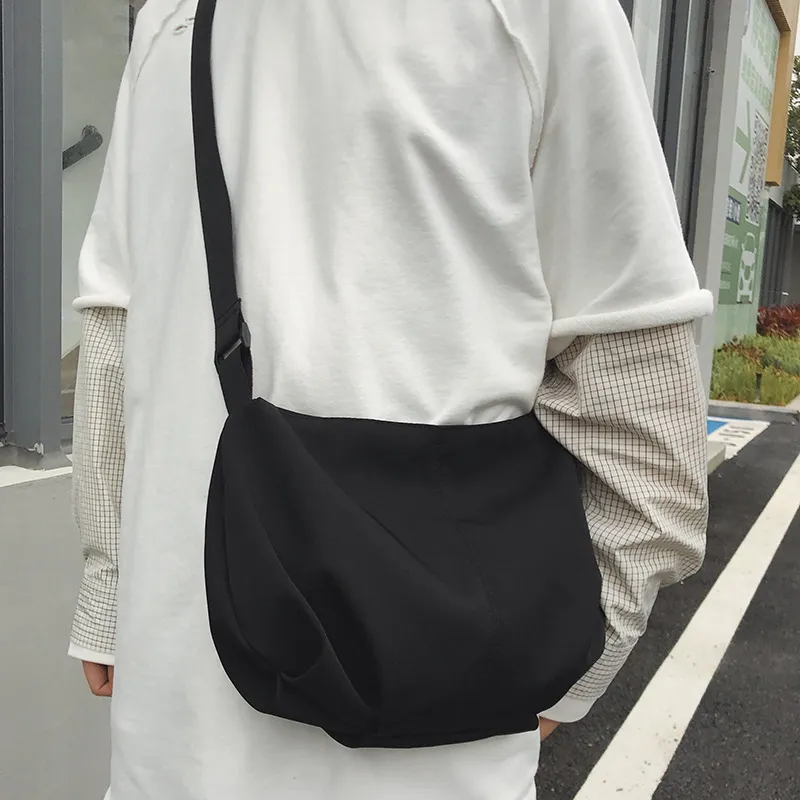 GOBLIN SHARKS 1759 Nylon Backpack Shoulder Bag Medium Size Unisex White/Black/Beige-12