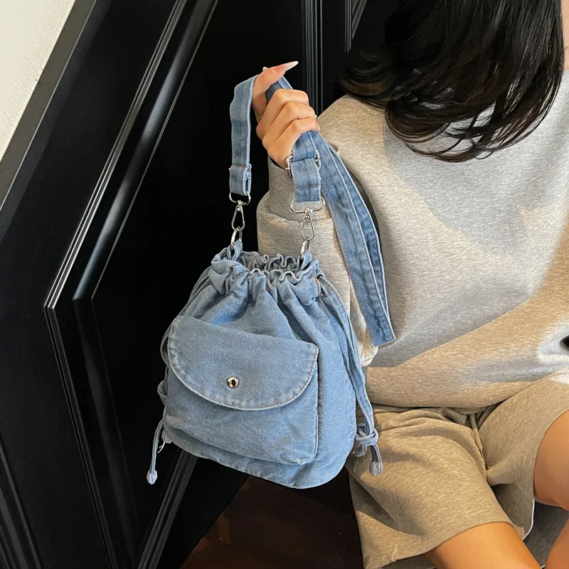 GOBLIN SHARKS 1759 Fabric Crossbody Bag, Shoulder Bag Regular Women's Dark Blue/Black/Light Blue-9
