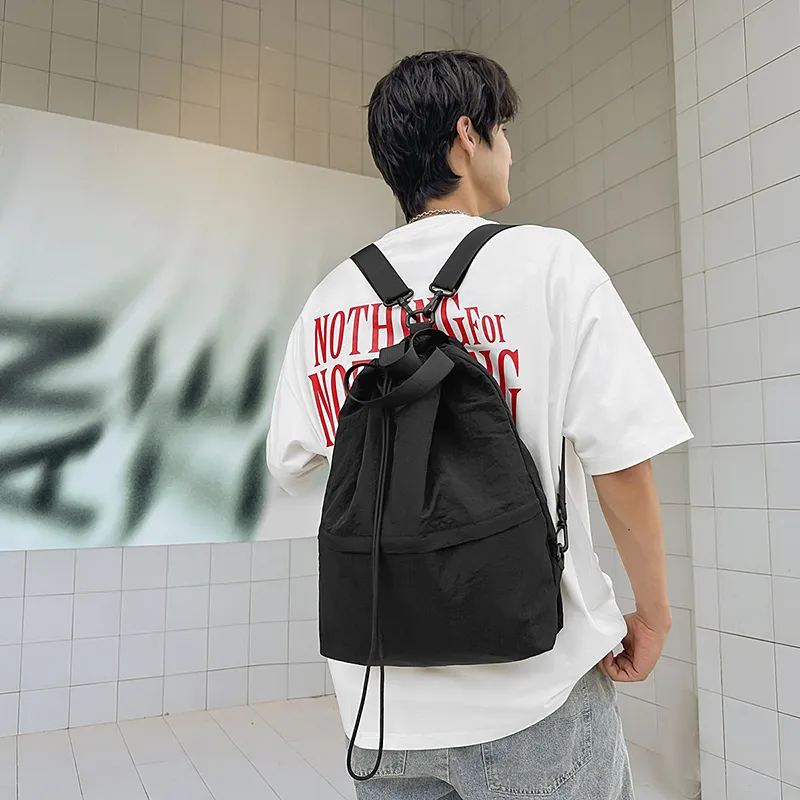 GOBLIN SHARKS 1759 Nylon Backpack Unisex White/Black-9