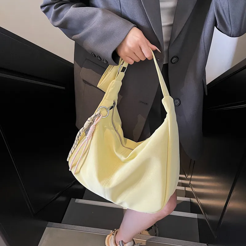 GOBLIN SHARKS 1759 PU Shoulder Bag Crossbody Bag Regular Women's Ecru/Black/Blue/Yellow/Pink-19