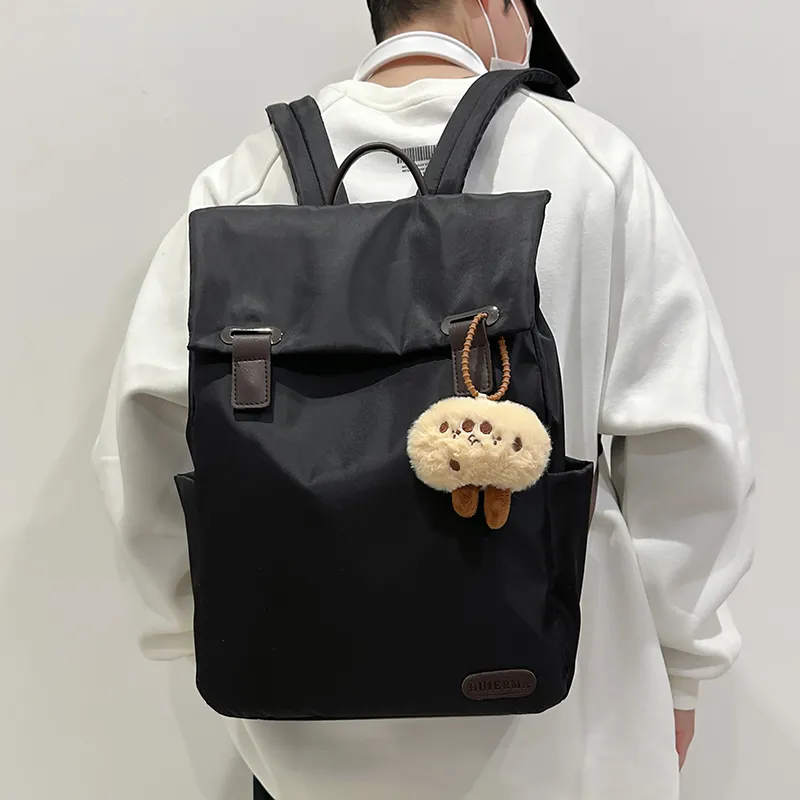 GOBLIN SHARKS 1759 Nylon Backpack Large Size Unisex Khaki/Black/Pink-12