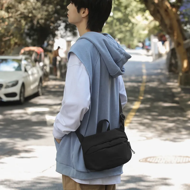 GOBLIN SHARKS 1759 Nylon Backpack Crossbody Bag Sling Bag Unisex White/Black/Gray/Khaki/Green/Orange-10