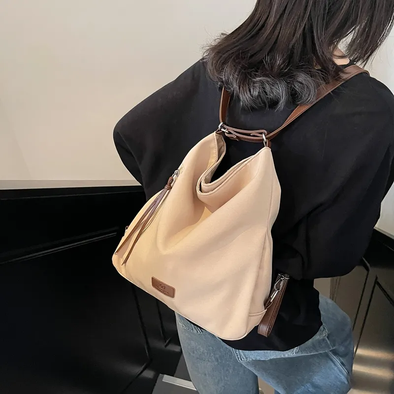 GOBLIN SHARKS 1759 Canvas Canvas Bag Shoulder Bags Regular Women's Ecru/Khaki/Black-9