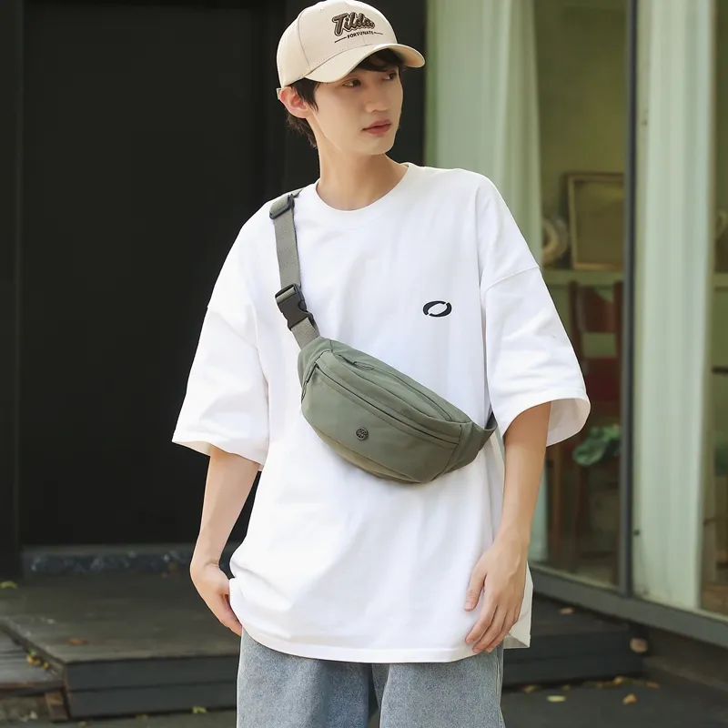 GOBLIN SHARKS 1759 Nylon One Shoulder Crossbody Backpack Sling Bags Regular Unisex Gray/Black/Khaki/Green-20