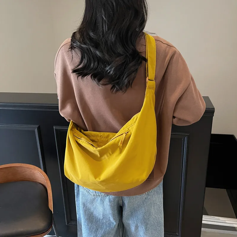 GOBLIN SHARKS 1759 Fabric Dumpling Bag Shoulder Bag Unisex Ecru/Black/Yellow/Pink/Purple-17