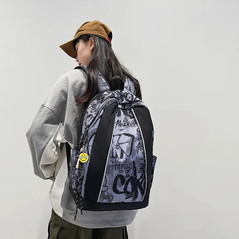 GOBLIN SHARKS 1759 Nylon Backpack Regular Unisex Black/Gray/Blue-15