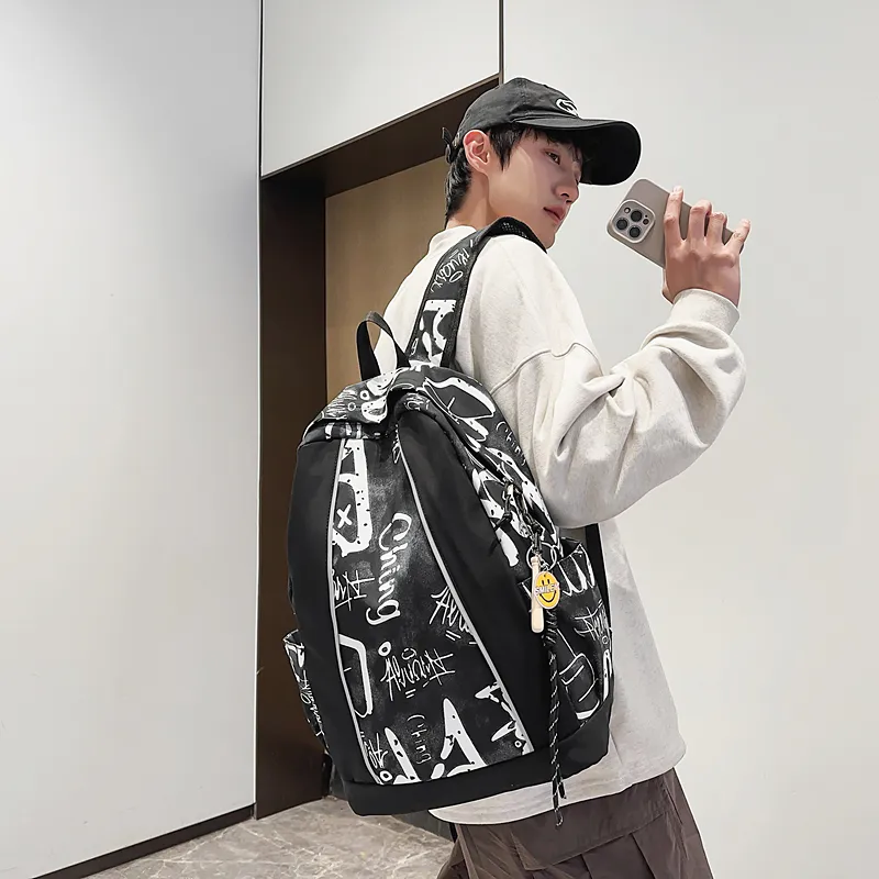 GOBLIN SHARKS 1759 Nylon Backpack Regular Unisex Black/Gray/Blue-3