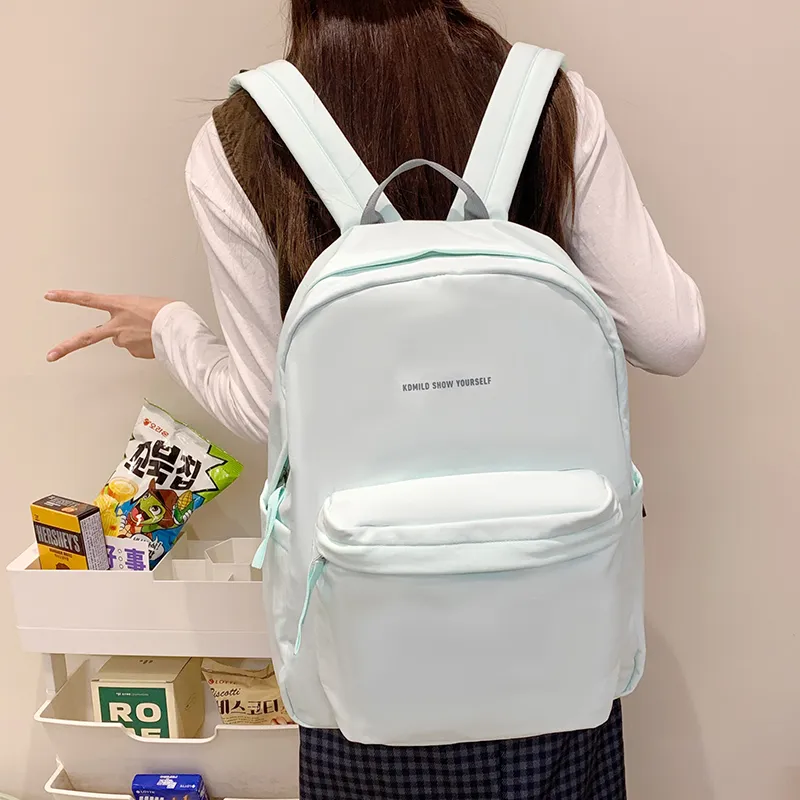GOBLIN SHARKS 1759 Nylon Fabric Backpack Unisex Blue/Yellow/Pea Green/Green/Purple/Black-5