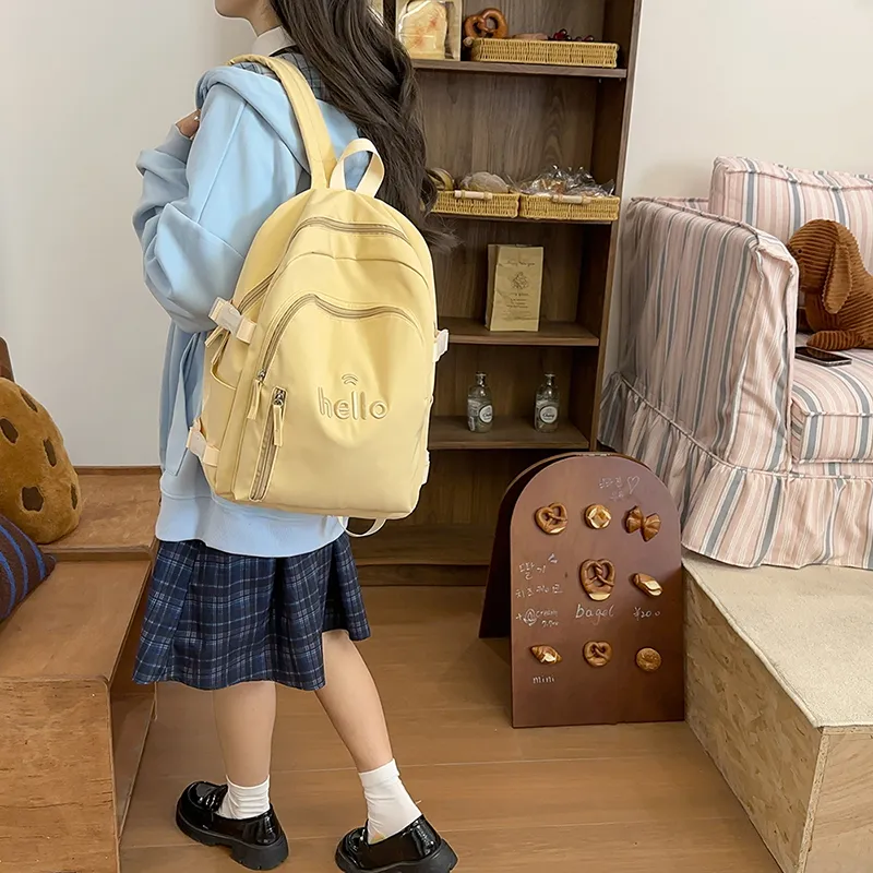 GOBLIN SHARKS 1759 Nylon Backpack Small Size Unisex White/Black/Blue/Green/Yellow-45