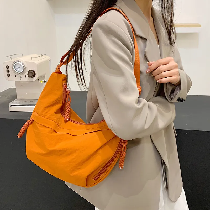 GOBLIN SHARKS 1759 Canvas Bag, Shoulder Bag, Crossbody Bag Regular Unisex Black/Ecru/Orange/Gray-15