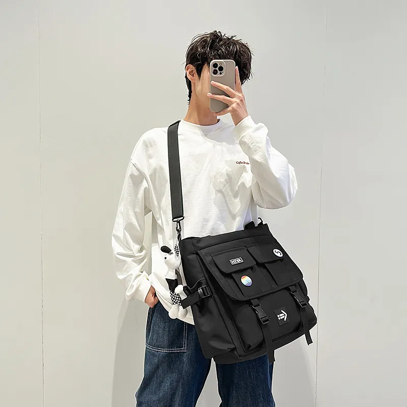 GOBLIN SHARKS 1759 Nylon Shoulder Bag Regular Unisex White/Black/Gray/Khaki/Blue-11