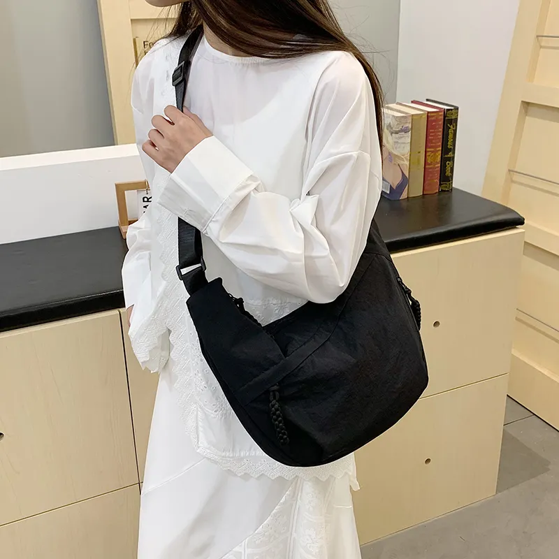 GOBLIN SHARKS 1759 Canvas Bag, Shoulder Bag, Crossbody Bag Regular Unisex Black/Ecru/Orange/Gray-3