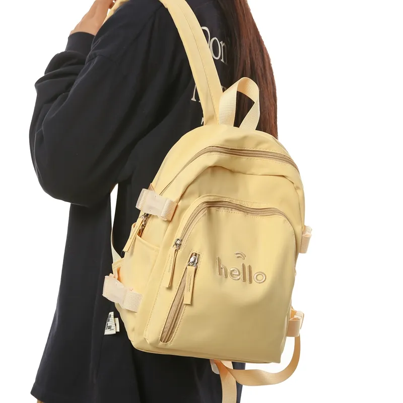 GOBLIN SHARKS 1759 Nylon Backpack Small Size Unisex White/Black/Blue/Green/Yellow-22