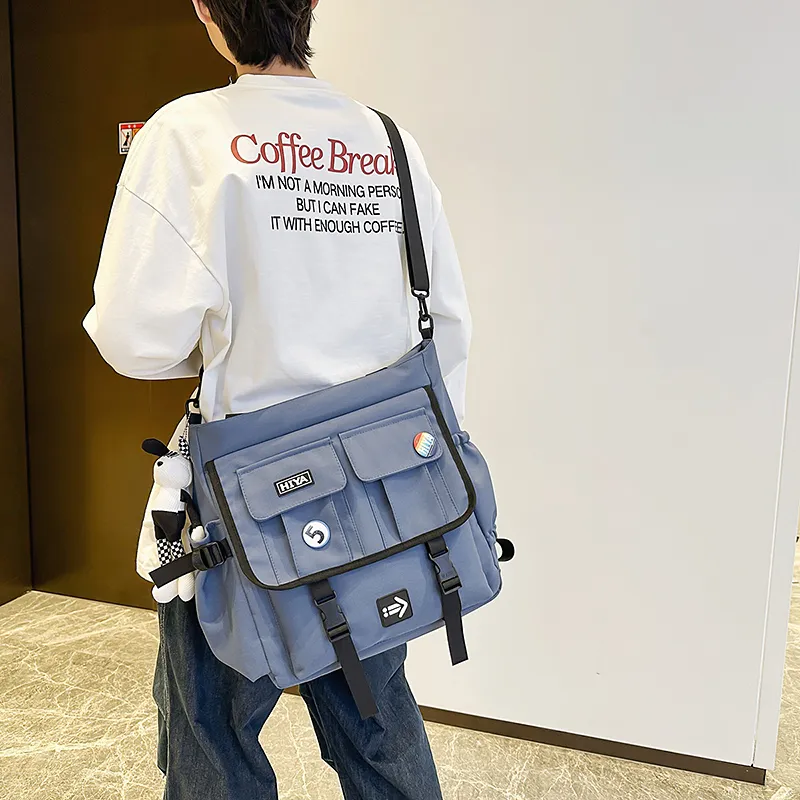 GOBLIN SHARKS 1759 Nylon Shoulder Bag Regular Unisex White/Black/Gray/Khaki/Blue-17