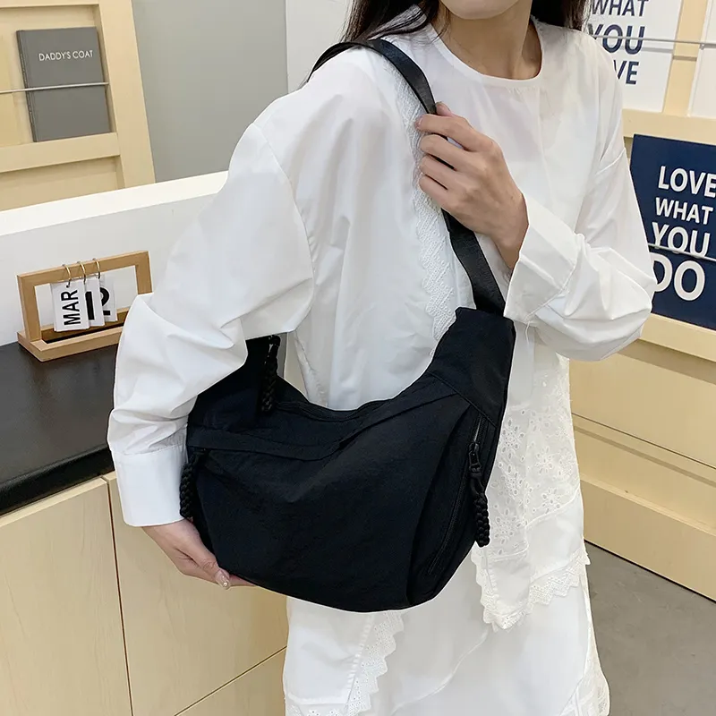 GOBLIN SHARKS 1759 Canvas Bag, Shoulder Bag, Crossbody Bag Regular Unisex Black/Ecru/Orange/Gray-4