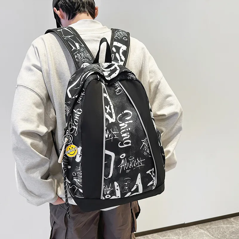 GOBLIN SHARKS 1759 Nylon Backpack Regular Unisex Black/Gray/Blue-1