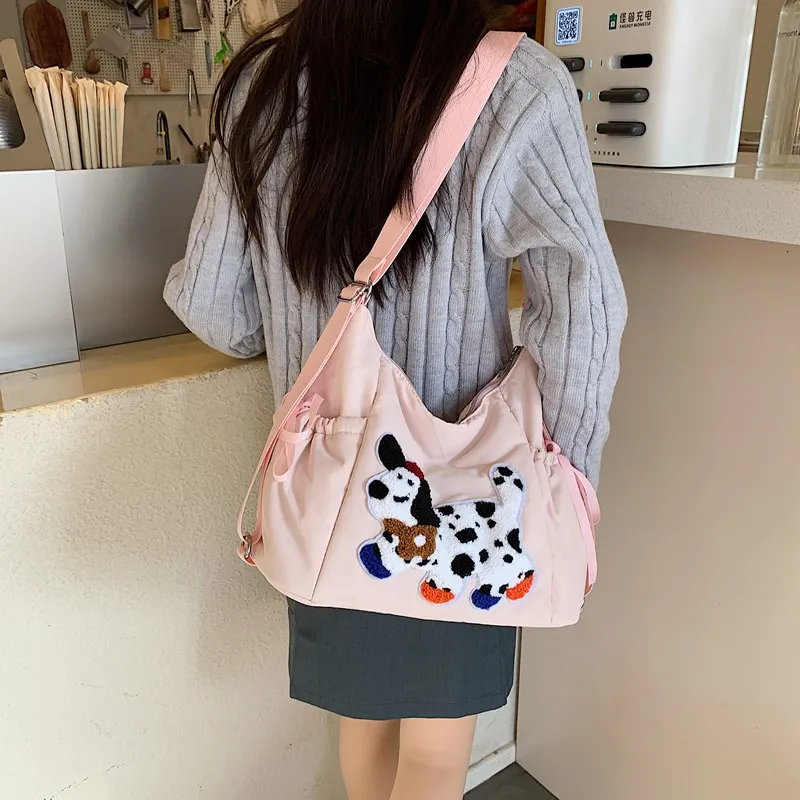 GOBLIN SHARKS 1759 Nylon Shoulder Bag Medium Size Unisex White/Pink/Red/Blue/Black-8