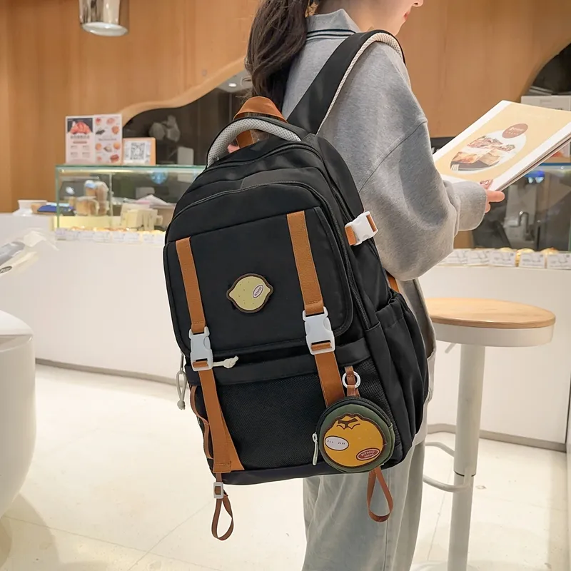GOBLIN SHARKS 1759 Nylon Backpack Unisex White/Black/Red/Gray-11