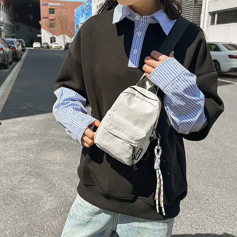 GOBLIN SHARKS 1759 Nylon Backpack, Sling Bag Regular Unisex White/Black/Blue/Green/Khaki-3