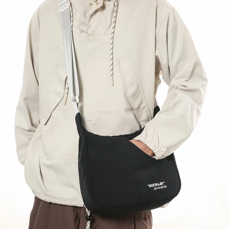 GOBLIN SHARKS 1759 Nylon Crossbody Bag Shoulder Bag Regular Unisex White/black/orange/green-10
