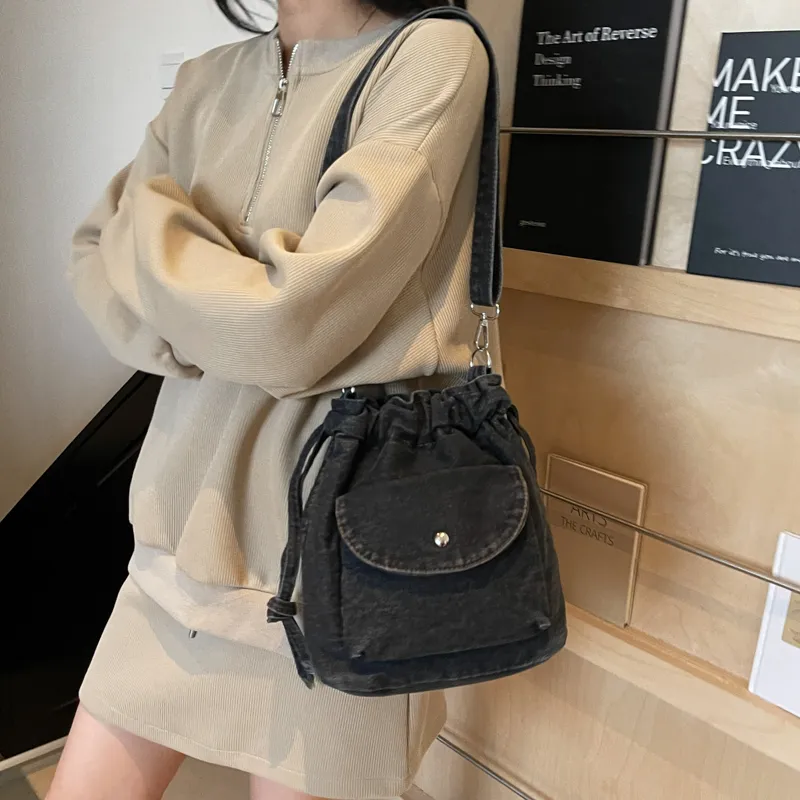 GOBLIN SHARKS 1759 Fabric Crossbody Bag, Shoulder Bag Regular Women's Dark Blue/Black/Light Blue-15