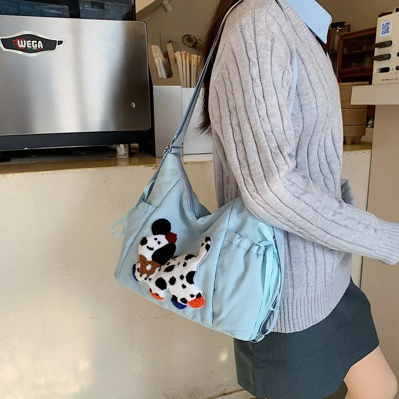 GOBLIN SHARKS 1759 Nylon Shoulder Bag Medium Size Unisex White/Pink/Red/Blue/Black-17