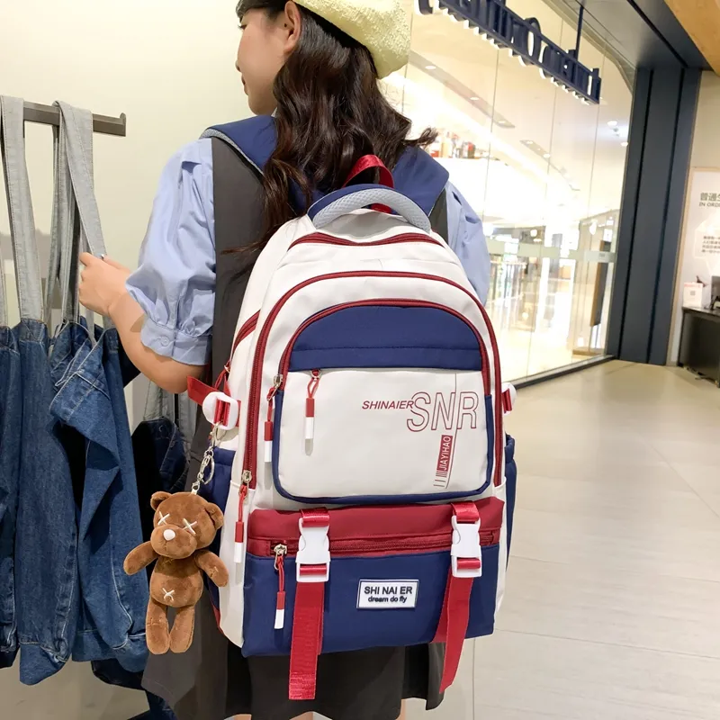 GOBLIN SHARKS 1759 Nylon Backpack Unisex Black/Red White Blue/Pink/Brown Green-8