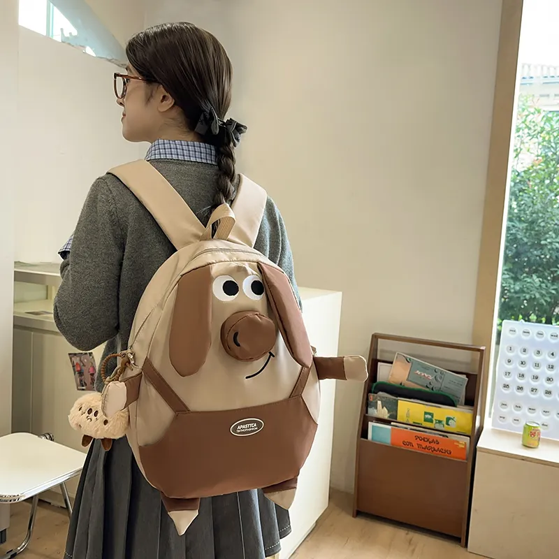 GOBLIN SHARKS 1759 Nylon Backpack Large Size Unisex Khaki/Black/White-3