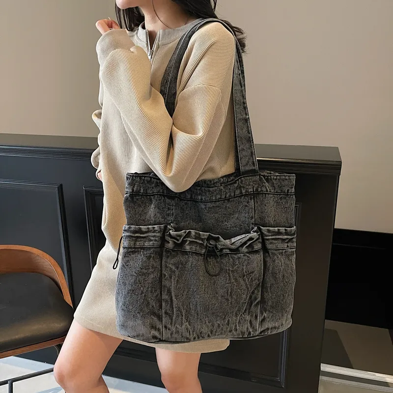 GOBLIN SHARKS 1759 Denim Shoulder Bag Regular Unisex Black/Blue-3