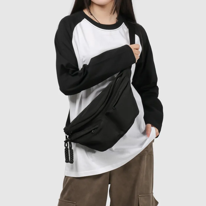 GOBLIN SHARKS 1759 Nylon Fanny Pack Regular Unisex Ecru/Black/Khaki-9
