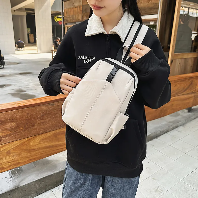 GOBLIN SHARKS 1759 Nylon Backpack Regular Unisex Ecru/Black/Green/Gray-2