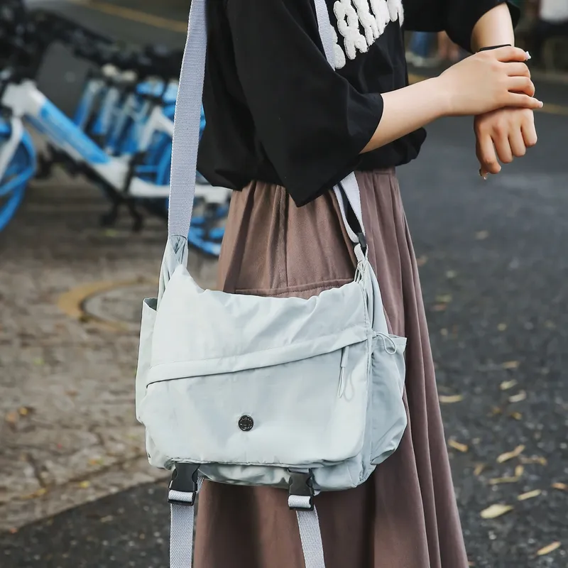 GOBLIN SHARKS 1759 Nylon Backpack Shoulder Bag Crossbody Bag Regular Unisex Gray/Black/Khaki/Green-5