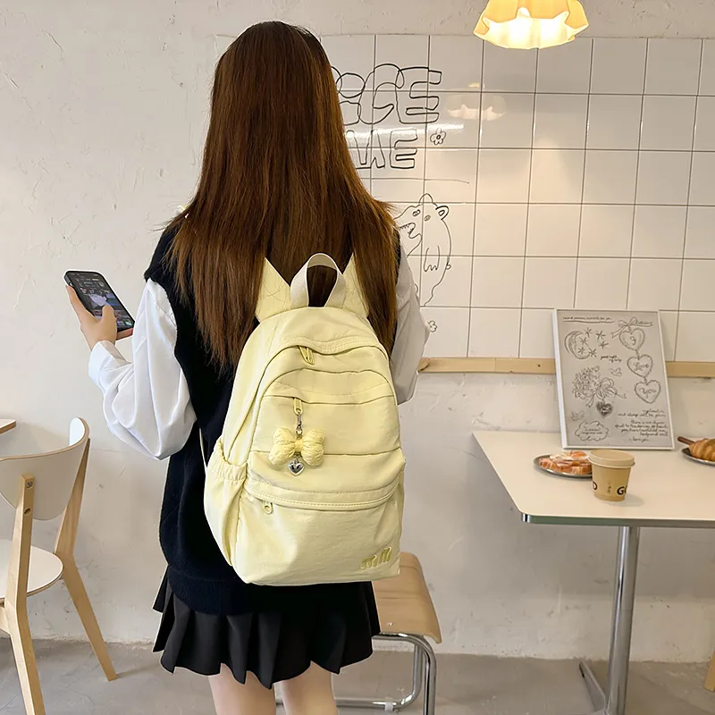 GOBLIN SHARKS 1759 Nylon Backpack Regular Unisex White/Black/Pink/Light Blue/Purple/Yellow-23